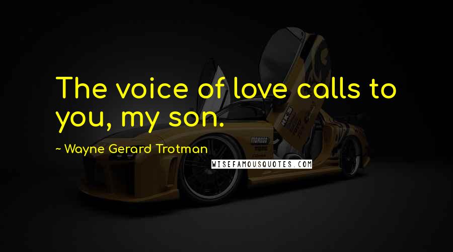 Wayne Gerard Trotman Quotes: The voice of love calls to you, my son.