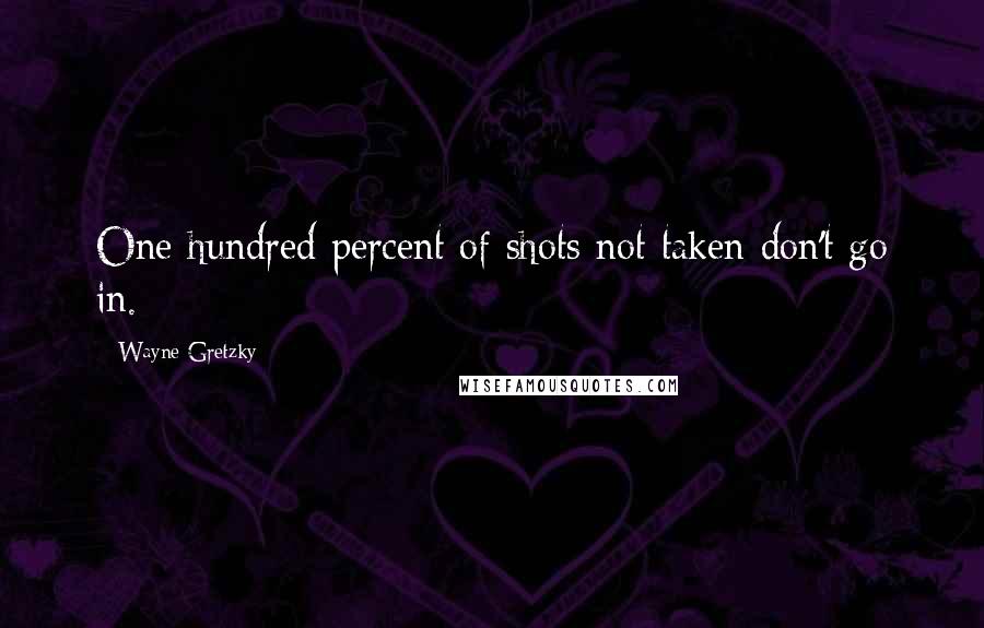 Wayne Gretzky Quotes: One hundred percent of shots not taken don't go in.
