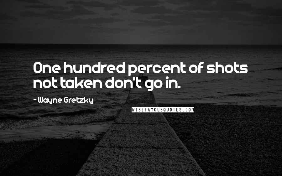 Wayne Gretzky Quotes: One hundred percent of shots not taken don't go in.