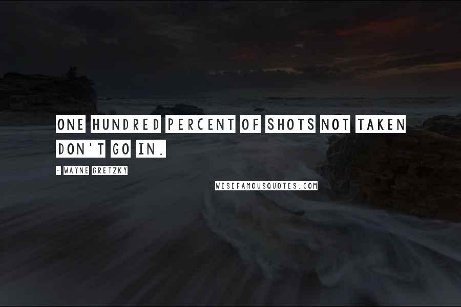 Wayne Gretzky Quotes: One hundred percent of shots not taken don't go in.