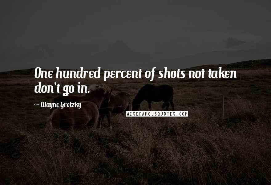 Wayne Gretzky Quotes: One hundred percent of shots not taken don't go in.