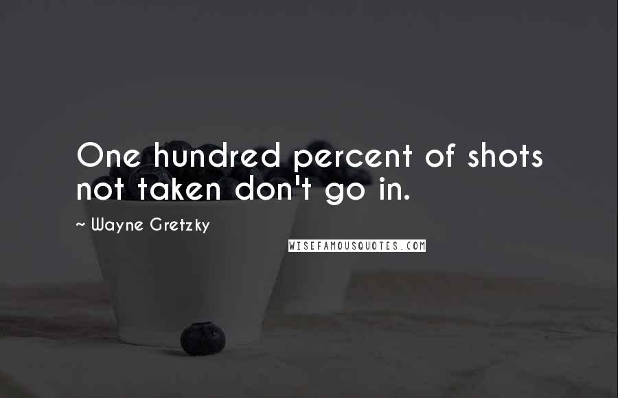 Wayne Gretzky Quotes: One hundred percent of shots not taken don't go in.