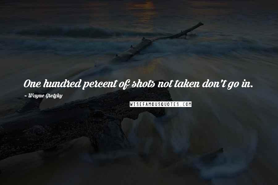 Wayne Gretzky Quotes: One hundred percent of shots not taken don't go in.