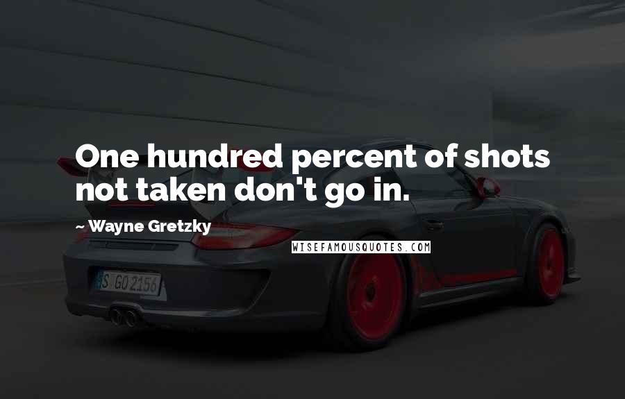 Wayne Gretzky Quotes: One hundred percent of shots not taken don't go in.