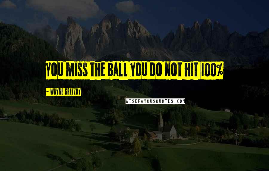 Wayne Gretzky Quotes: You miss the ball you do not hit 100%