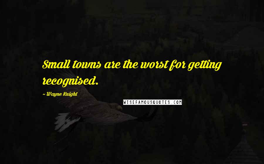 Wayne Knight Quotes: Small towns are the worst for getting recognised.