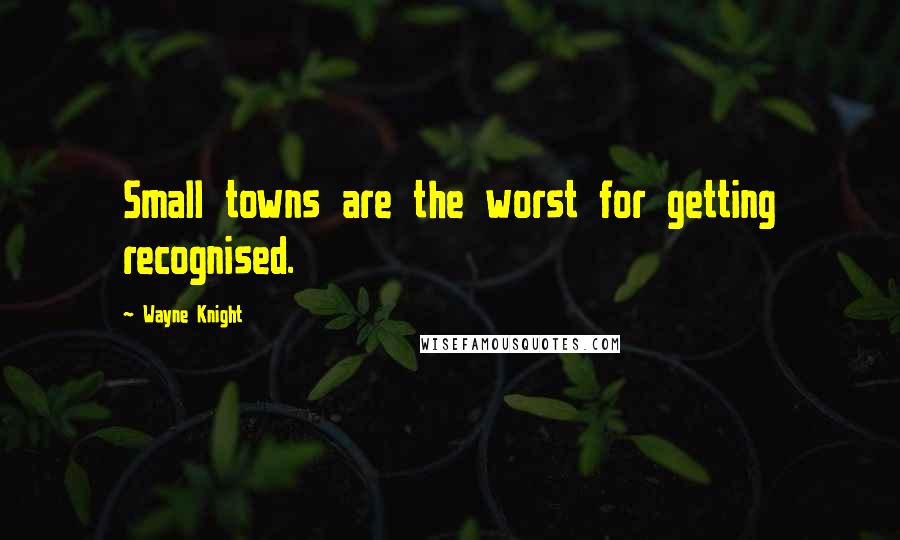 Wayne Knight Quotes: Small towns are the worst for getting recognised.