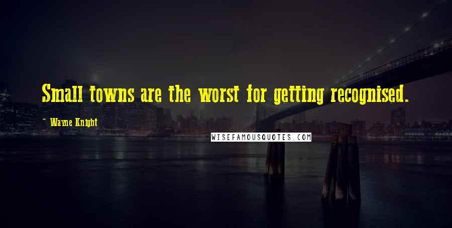 Wayne Knight Quotes: Small towns are the worst for getting recognised.