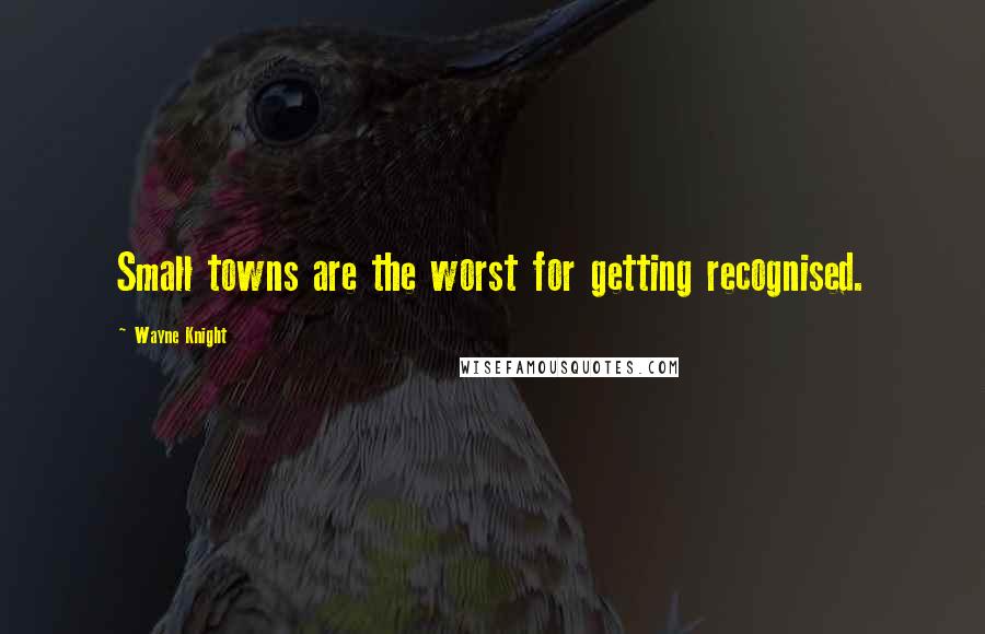 Wayne Knight Quotes: Small towns are the worst for getting recognised.