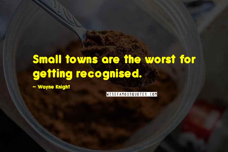 Wayne Knight Quotes: Small towns are the worst for getting recognised.