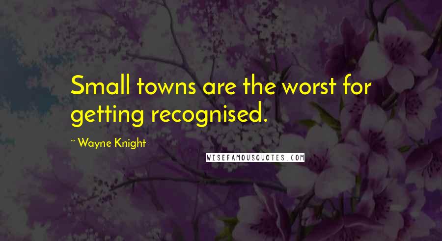 Wayne Knight Quotes: Small towns are the worst for getting recognised.