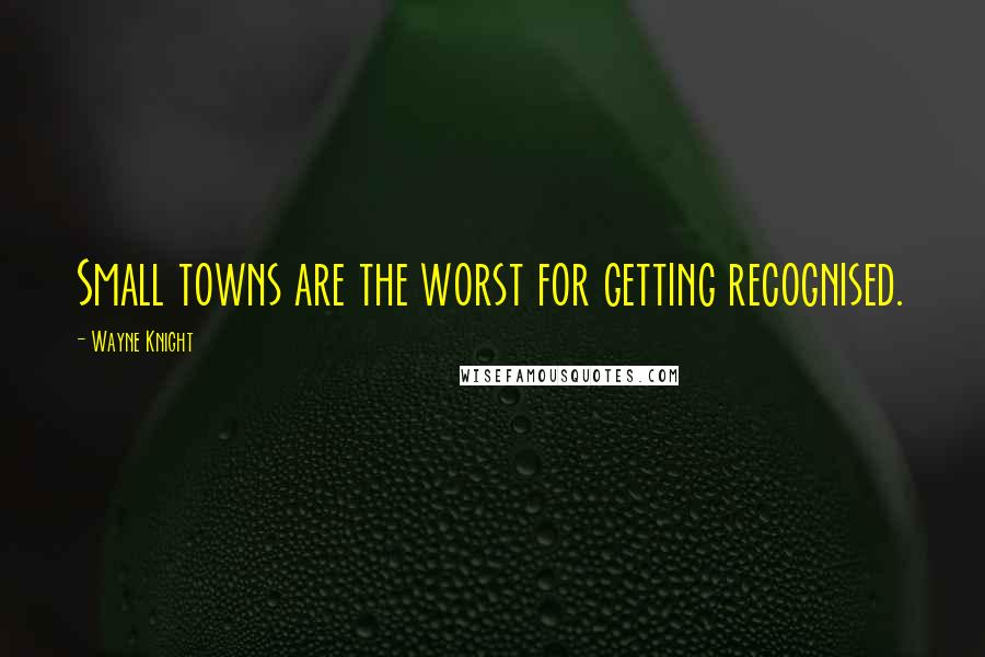 Wayne Knight Quotes: Small towns are the worst for getting recognised.
