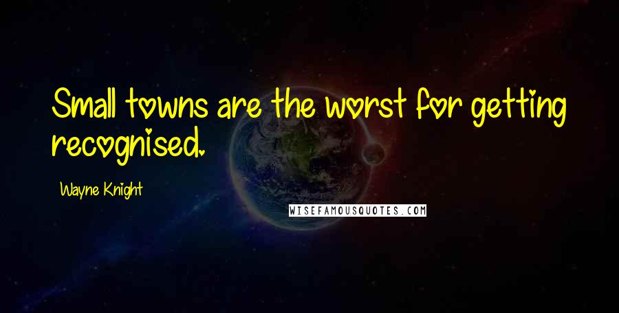 Wayne Knight Quotes: Small towns are the worst for getting recognised.