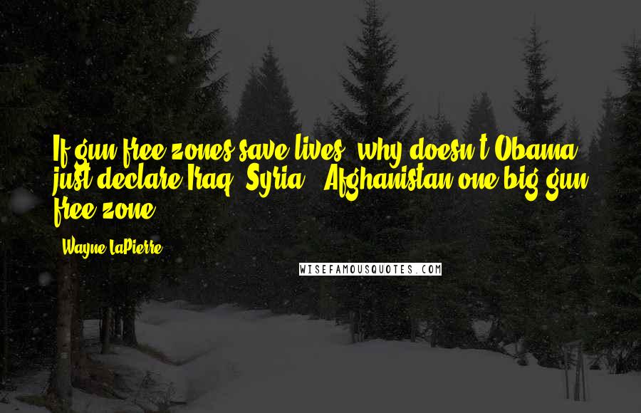 Wayne LaPierre Quotes: If gun free zones save lives, why doesn't Obama just declare Iraq, Syria & Afghanistan one big gun free zone?