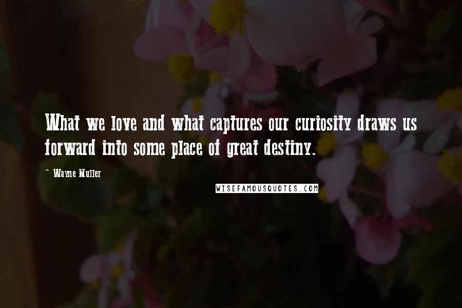 Wayne Muller Quotes: What we love and what captures our curiosity draws us forward into some place of great destiny.