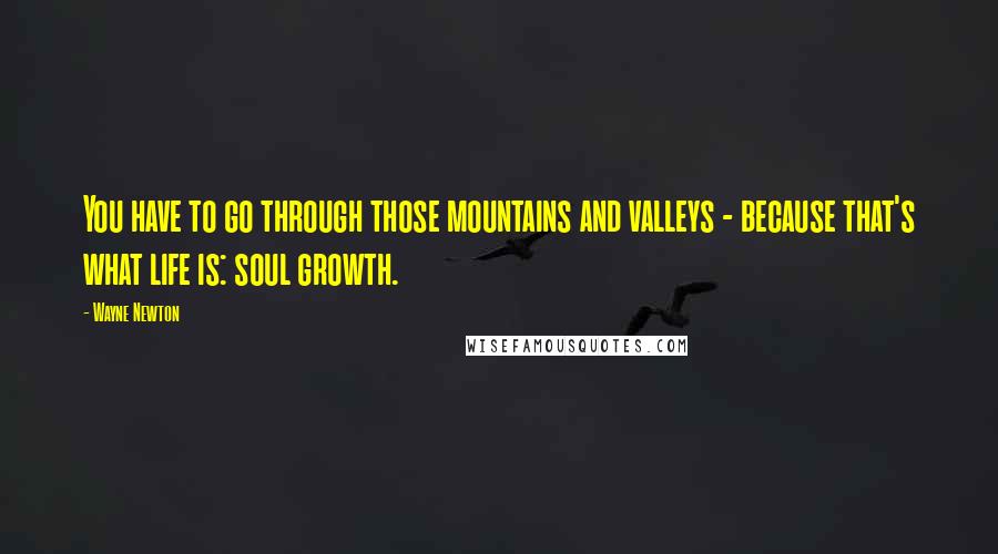 Wayne Newton Quotes: You have to go through those mountains and valleys - because that's what life is: soul growth.