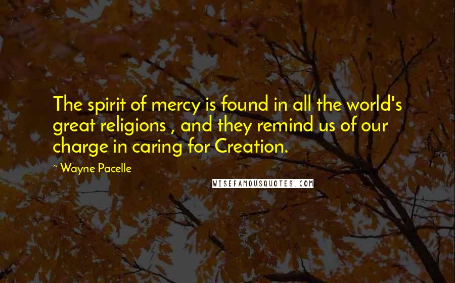 Wayne Pacelle Quotes: The spirit of mercy is found in all the world's great religions , and they remind us of our charge in caring for Creation.