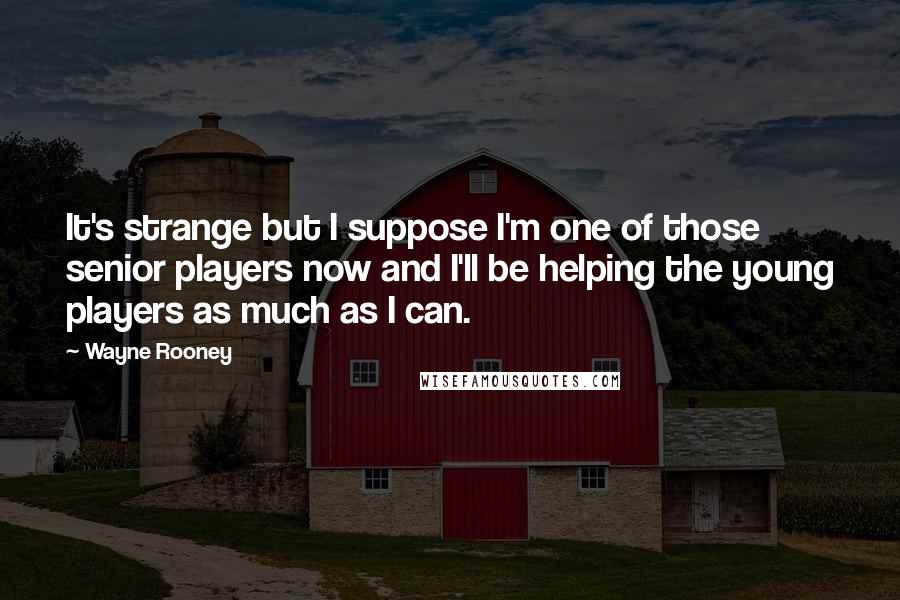 Wayne Rooney Quotes: It's strange but I suppose I'm one of those senior players now and I'll be helping the young players as much as I can.