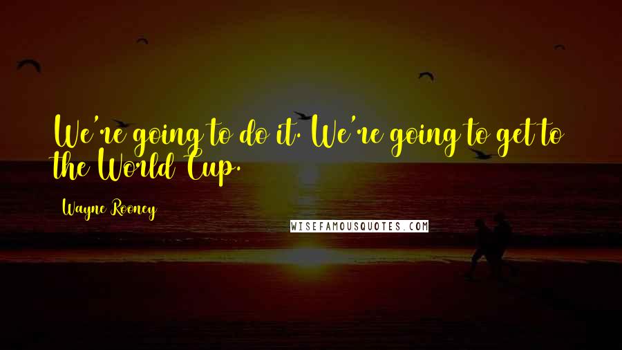 Wayne Rooney Quotes: We're going to do it. We're going to get to the World Cup.