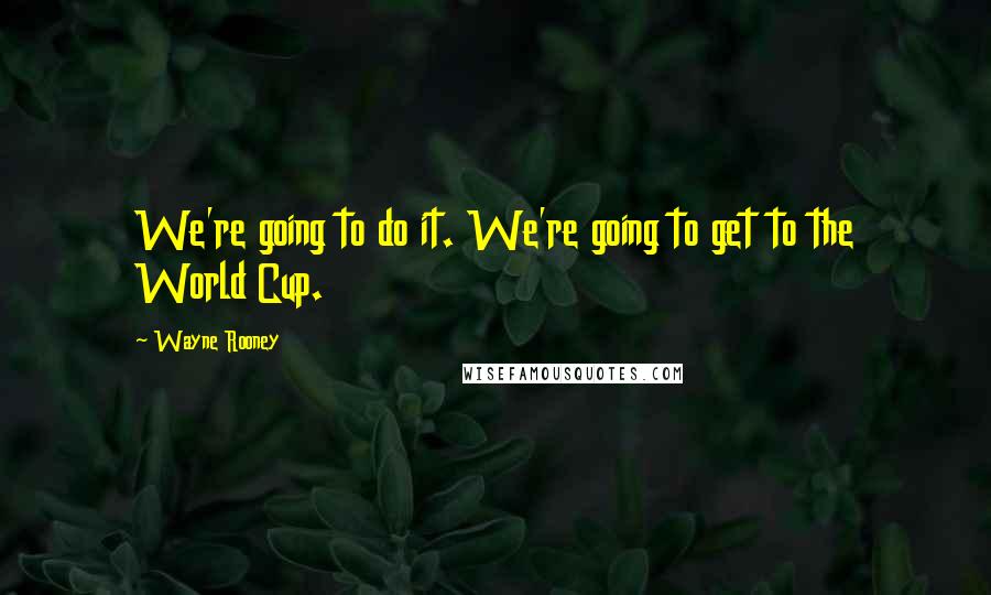 Wayne Rooney Quotes: We're going to do it. We're going to get to the World Cup.