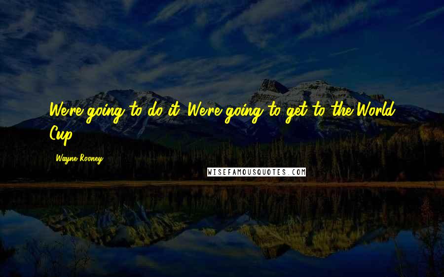 Wayne Rooney Quotes: We're going to do it. We're going to get to the World Cup.