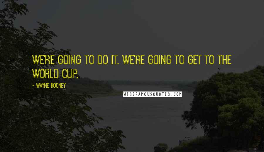 Wayne Rooney Quotes: We're going to do it. We're going to get to the World Cup.