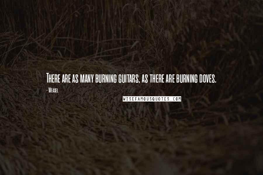 Weasel Quotes: There are as many burning guitars, as there are burning doves.