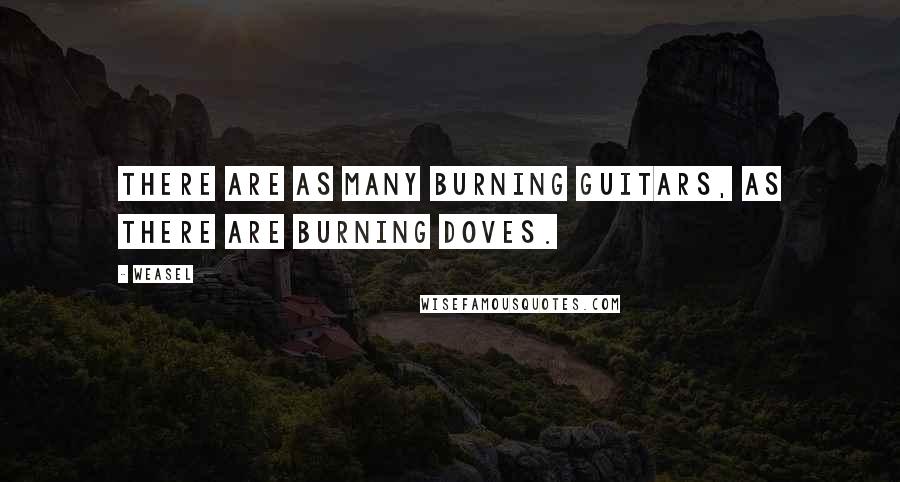 Weasel Quotes: There are as many burning guitars, as there are burning doves.