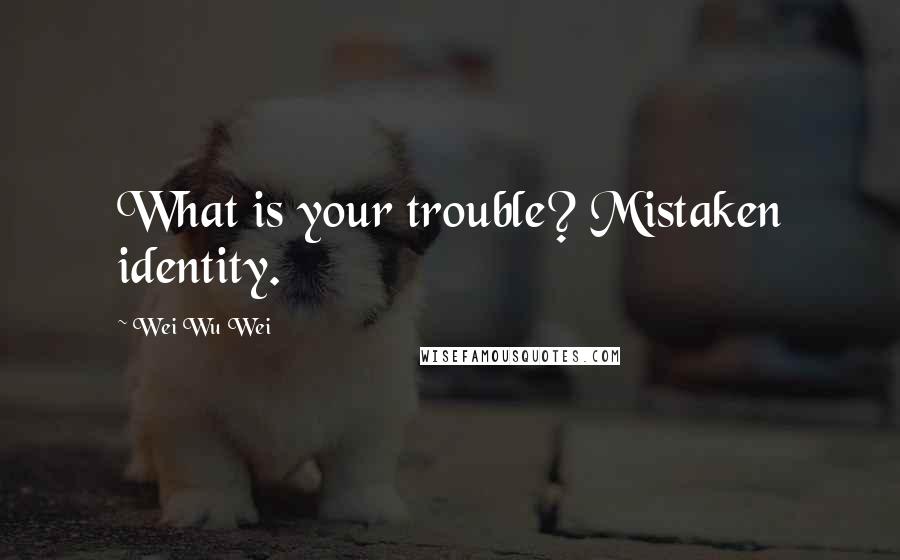 Wei Wu Wei Quotes: What is your trouble? Mistaken identity.