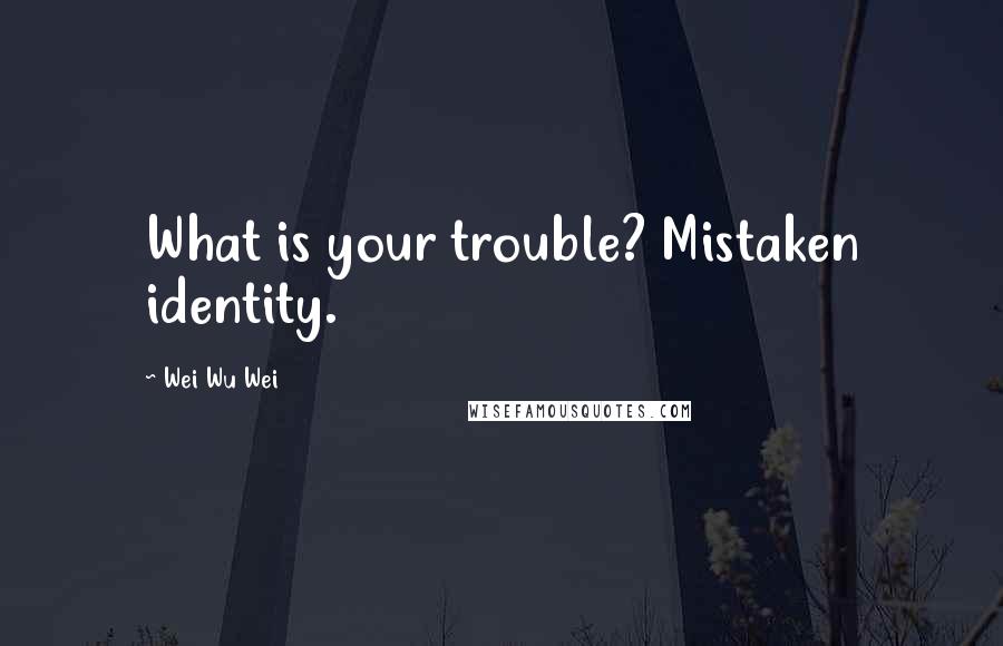Wei Wu Wei Quotes: What is your trouble? Mistaken identity.