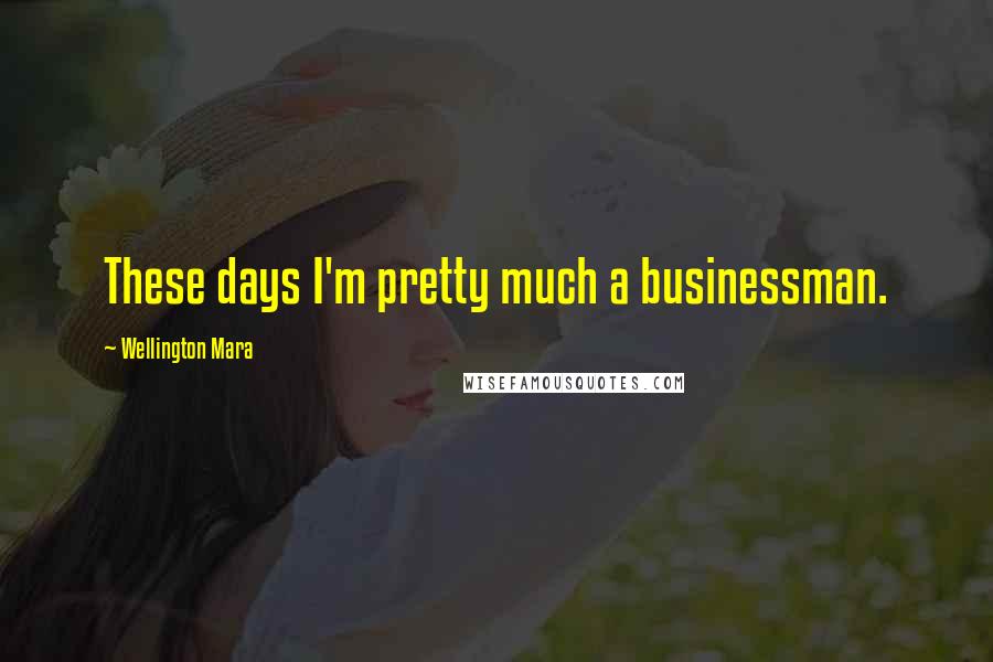 Wellington Mara Quotes: These days I'm pretty much a businessman.