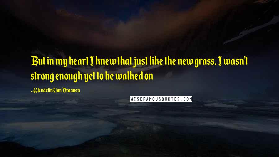 Wendelin Van Draanen Quotes: But in my heart I knew that just like the new grass, I wasn't strong enough yet to be walked on