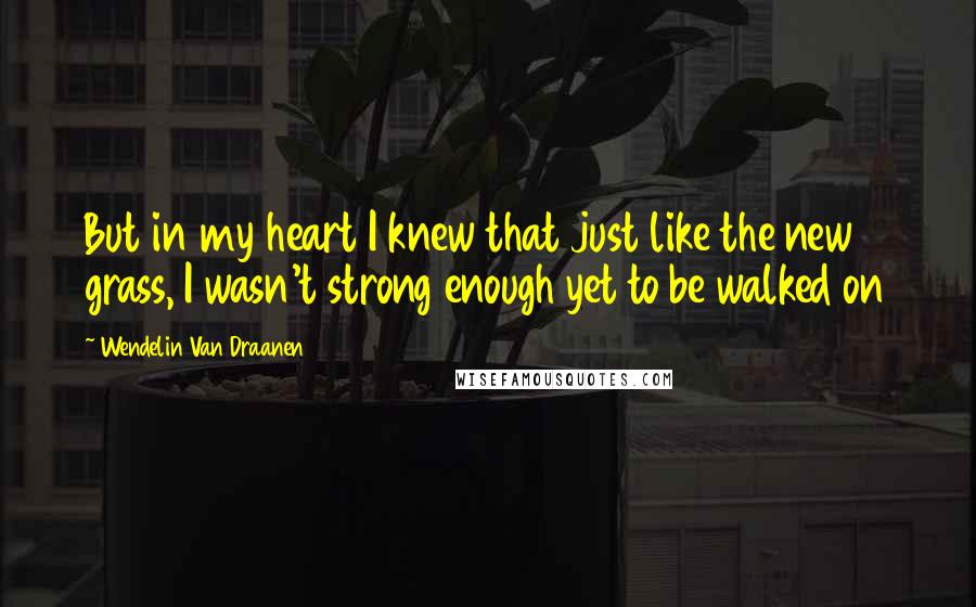 Wendelin Van Draanen Quotes: But in my heart I knew that just like the new grass, I wasn't strong enough yet to be walked on