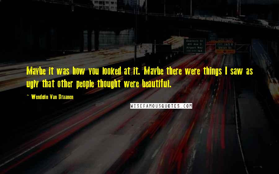 Wendelin Van Draanen Quotes: Maybe it was how you looked at it. Maybe there were things I saw as ugly that other people thought were beautiful.