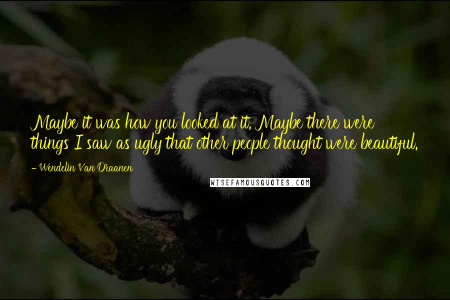 Wendelin Van Draanen Quotes: Maybe it was how you looked at it. Maybe there were things I saw as ugly that other people thought were beautiful.