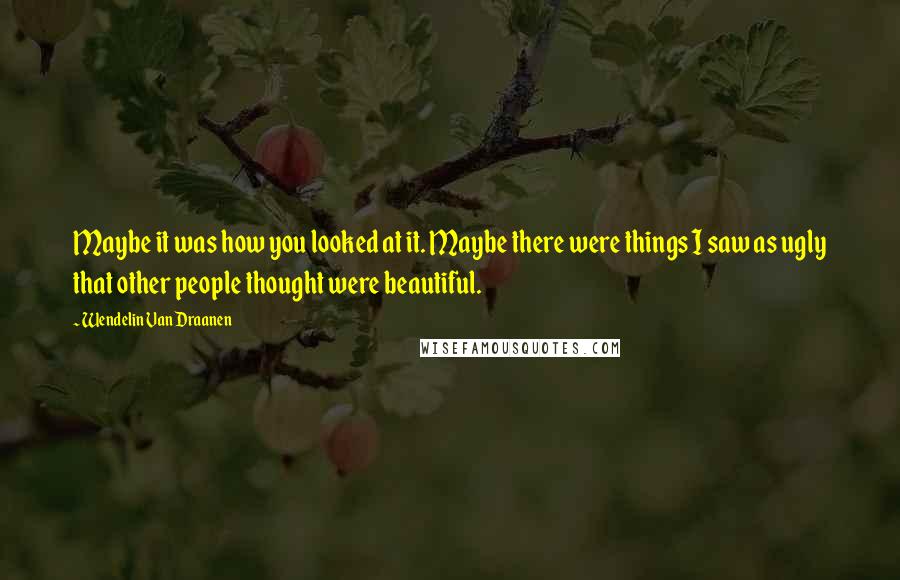 Wendelin Van Draanen Quotes: Maybe it was how you looked at it. Maybe there were things I saw as ugly that other people thought were beautiful.