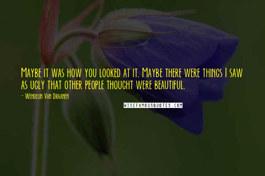 Wendelin Van Draanen Quotes: Maybe it was how you looked at it. Maybe there were things I saw as ugly that other people thought were beautiful.