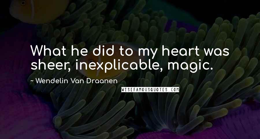 Wendelin Van Draanen Quotes: What he did to my heart was sheer, inexplicable, magic.