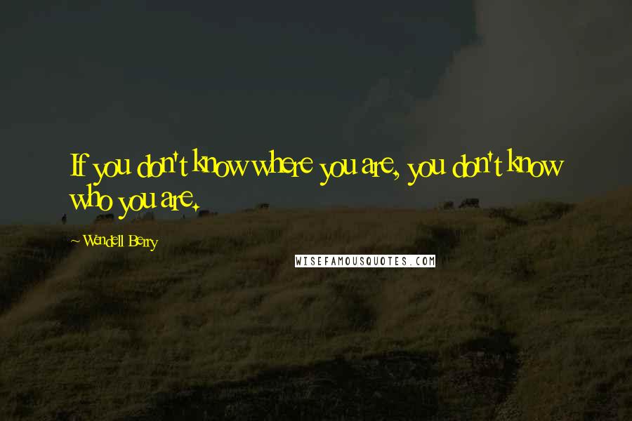 Wendell Berry Quotes: If you don't know where you are, you don't know who you are.