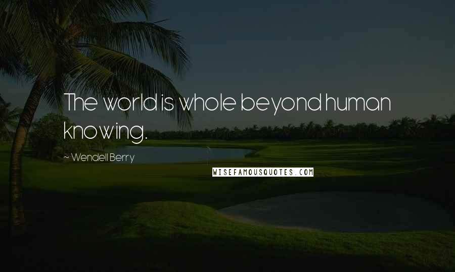 Wendell Berry Quotes: The world is whole beyond human knowing.