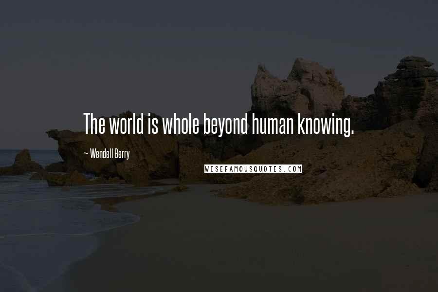 Wendell Berry Quotes: The world is whole beyond human knowing.
