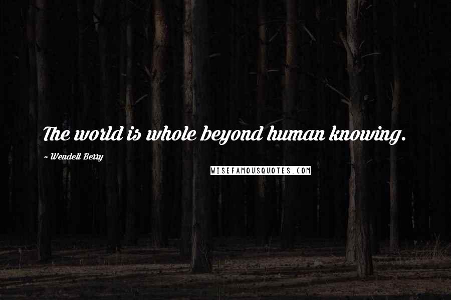 Wendell Berry Quotes: The world is whole beyond human knowing.