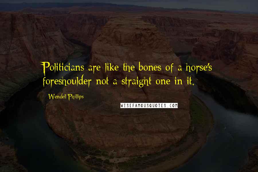 Wendell Phillips Quotes: Politicians are like the bones of a horse's foreshoulder-not a straight one in it.