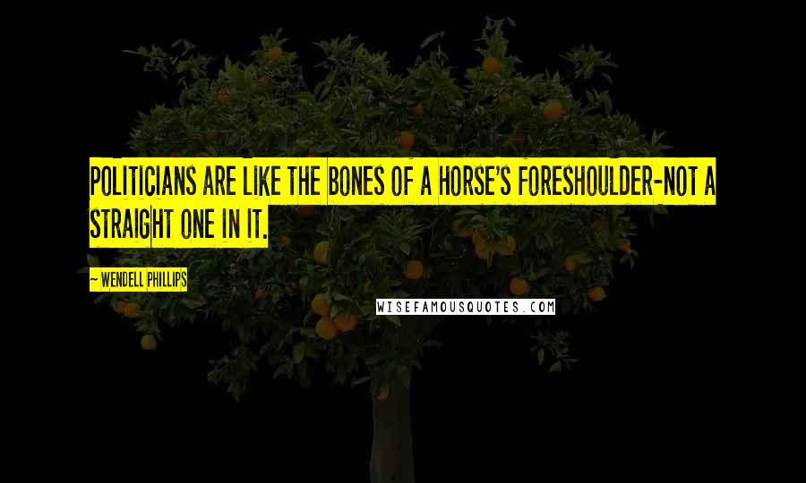 Wendell Phillips Quotes: Politicians are like the bones of a horse's foreshoulder-not a straight one in it.