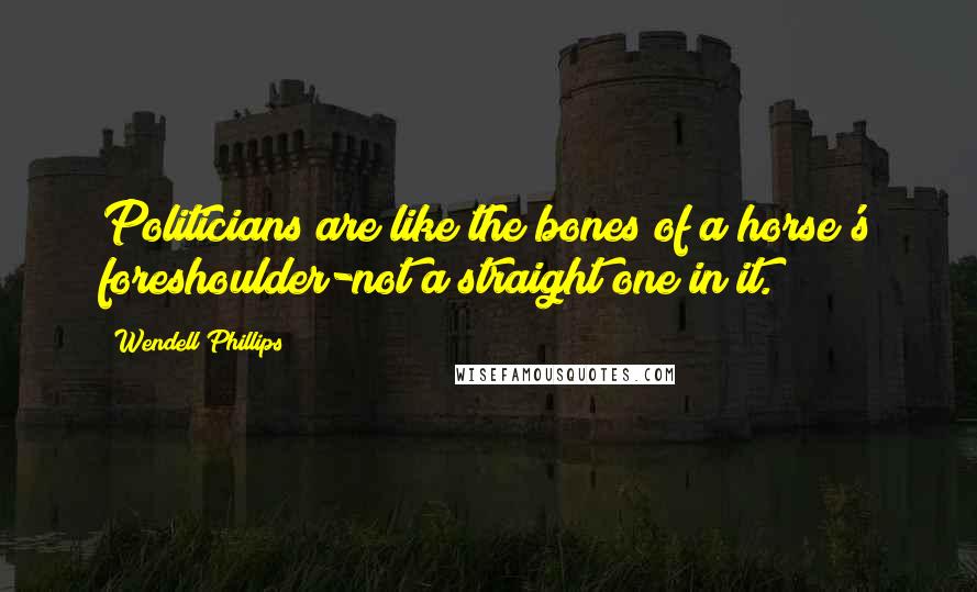 Wendell Phillips Quotes: Politicians are like the bones of a horse's foreshoulder-not a straight one in it.