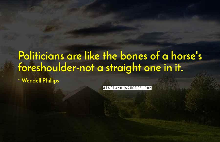 Wendell Phillips Quotes: Politicians are like the bones of a horse's foreshoulder-not a straight one in it.