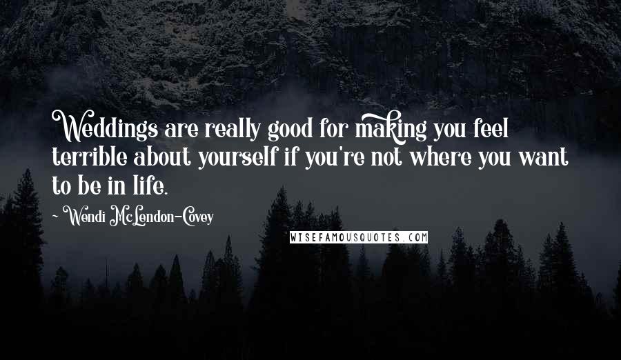 Wendi McLendon-Covey Quotes: Weddings are really good for making you feel terrible about yourself if you're not where you want to be in life.