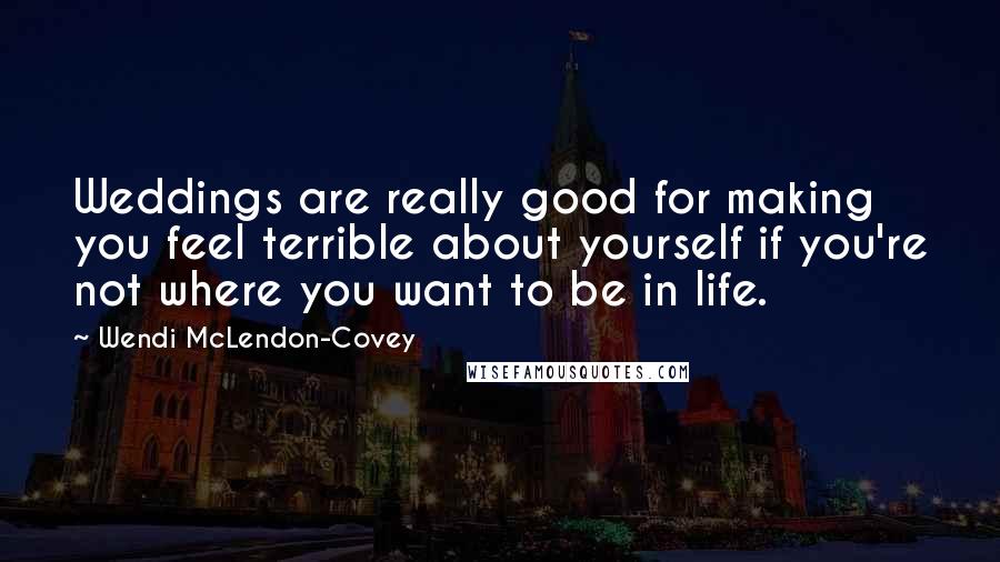 Wendi McLendon-Covey Quotes: Weddings are really good for making you feel terrible about yourself if you're not where you want to be in life.
