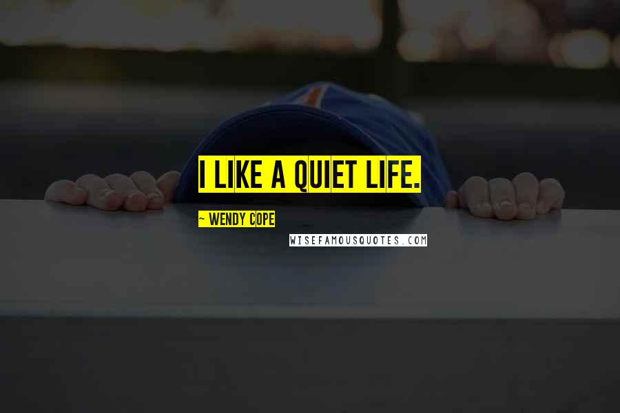 Wendy Cope Quotes: I like a quiet life.