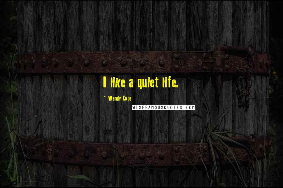 Wendy Cope Quotes: I like a quiet life.